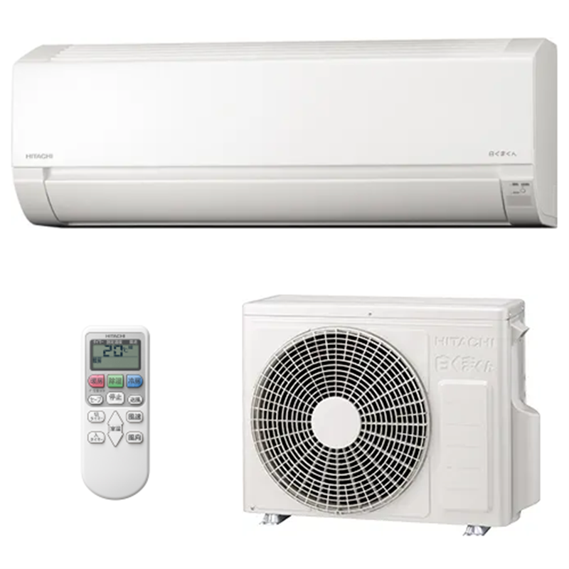 PC-Trust 日立 RAS-AJ25M-W 白くまくん ルームエアコン(室内機/室外機セット) AJシリーズ 主に8畳用 (沖縄・離島は配送不可)( おもに8畳用(RAS-AJ25M) スターホワイト): 家電製品
