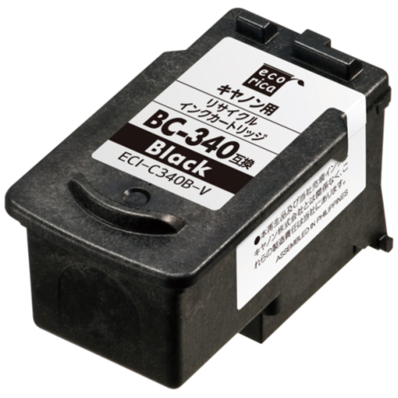 PC-Trust エコリカ ECI-C340B-V 互換リサイクルインクカートリッジ BC-340 キャノン ブラック/顔料: パソコン周辺機器  ソフト
