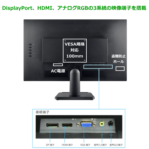 GREEN HOUSE GH-LCW24L-BK 23.8型ワイド 液晶ディスプレイ ノングレア ブラック 送料無料(沖縄県・離島除く)