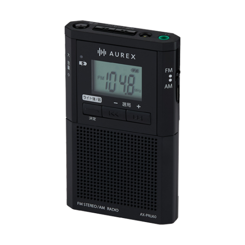 東芝 AX-PRU60(K) AUREX LEDライト付き ポケットラジオ ブラック 送料無料(沖縄県・離島を除く)