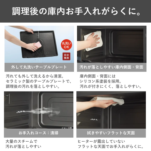 日立 MRO-S8E-K オーブンレンジ ヘルシーシェフ 31L ブラック 送料無料(沖縄県・離島を除く)