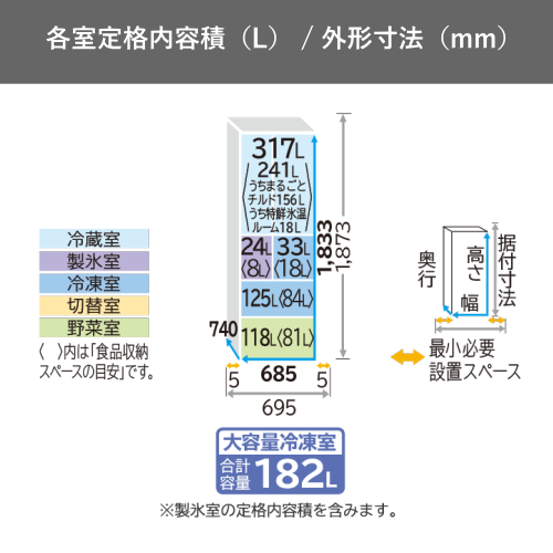 【標準設置費込】日立 R-HW62V(N) 冷蔵庫 両開き HWタイプ 617L ライトゴールド 送料無料(東京/神奈川/千葉のみ配送可能)