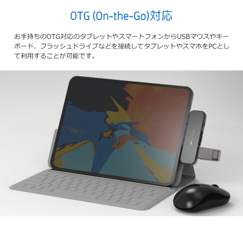Feeltek UCH006GP1 Jet Glass 6in1 USB-C Hub ドッキングステーション マルチハブシリーズ iPad/Android OTG対応 最大6ポート 送料無料(沖縄県・離島除く)