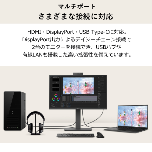 LG 24BA850-B 23.8型 USB-C ピボット 液晶ディスプレイ カメラ 多機能 ノングレア ブラック 送料無料(沖縄県・離島除く)