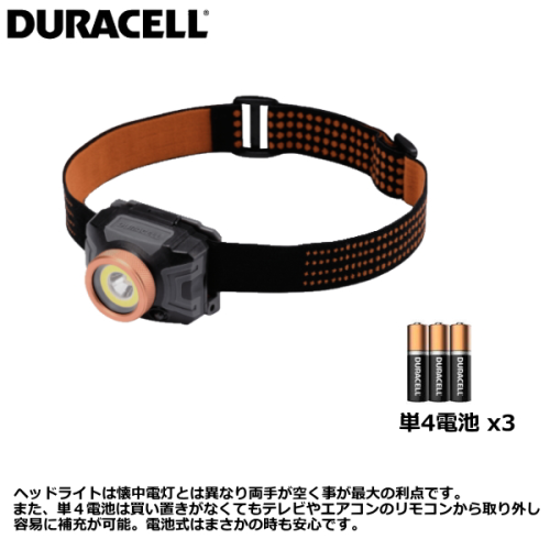 DURACELL LEDヘッドライト 3個セット 500ルーメン 送料無料