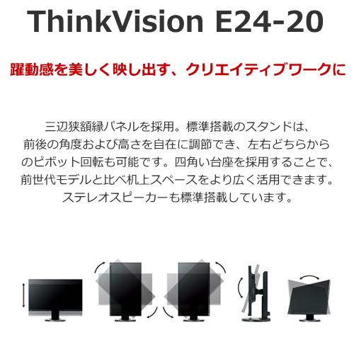 Lenovo ThinkVision E24-28 23.8型 フルHD IPSモニター 送料無料