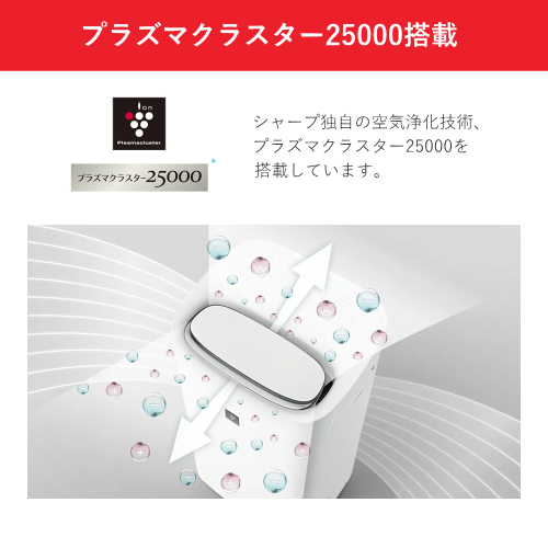 SHARP KI-UD50-W 除加湿空気清浄機 プラズマクラスター25000搭載 ホワイト 送料無料(沖縄県・離島除く)