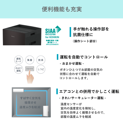 DAIKIN ACK705A-T 加湿 ストリーマ 空気清浄機 ブラウン 床置型 送料無料(沖縄県・離島除く)