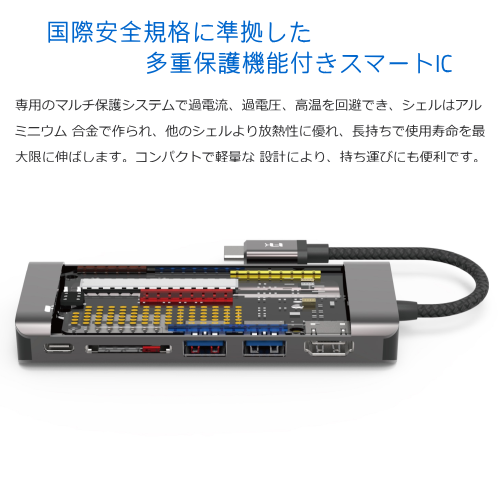 Feeltek HCM006AP2F Portable 6in1 USB-C Hub ドッキングステーション 有線LAN対応 マルチハブシリーズ 最大6ポート 送料無料(沖縄県・離島除く)
