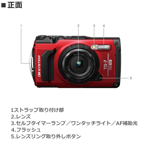 新品・未使用・印付き】OM SYSTEM Tough TG-7(レッド) OM 新品・未使用・印付き】OM SYSTEM Tough TG-7(レッド) OM