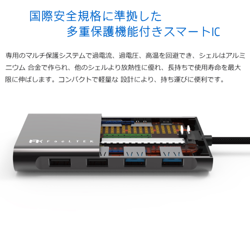 Feeltek UCH011AP2 Mega-Dock 11in1 USB-C Hub ドッキングステーション 有線LAN対応 3画面同時出力対応 マルチハブシリーズ 最大8ポート 送料無料(沖縄県・離島除く)