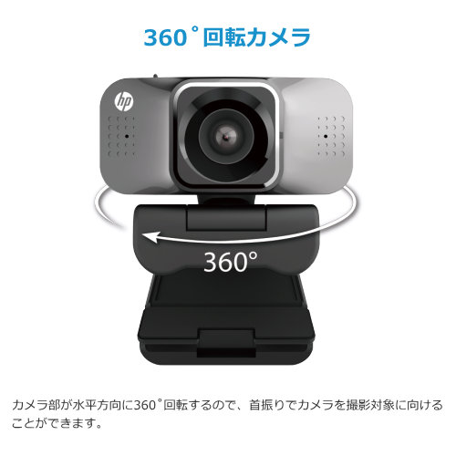 HP w500 WEBカメラ ノイズキャンセリング機能搭載 360℃回転 FHD 送料無料(沖縄県・離島除く)