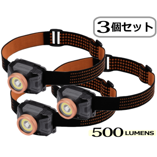 DURACELL LEDヘッドライト 3個セット 500ルーメン 送料無料