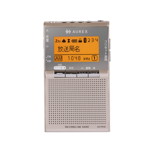 東芝 AX-PR40(N) AUREX LEDライト付き ポケットラジオ サテンゴールド 送料無料(沖縄県・離島を除く)