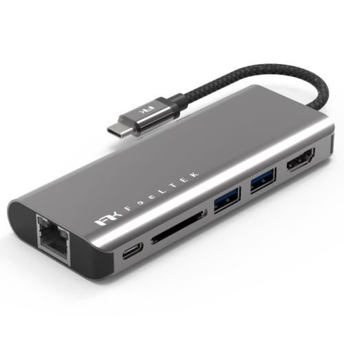 Feeltek HCM006AP2F Portable 6in1 USB-C Hub ドッキングステーション 有線LAN対応 マルチハブシリーズ 最大6ポート 送料無料(沖縄県・離島除く)